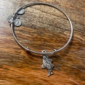 Alex and Ani FISH KOI Bangle Bracelet Russian Silver Charm